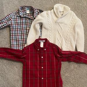 Janie and Jack 3T Christmas bundle button downs and sweater